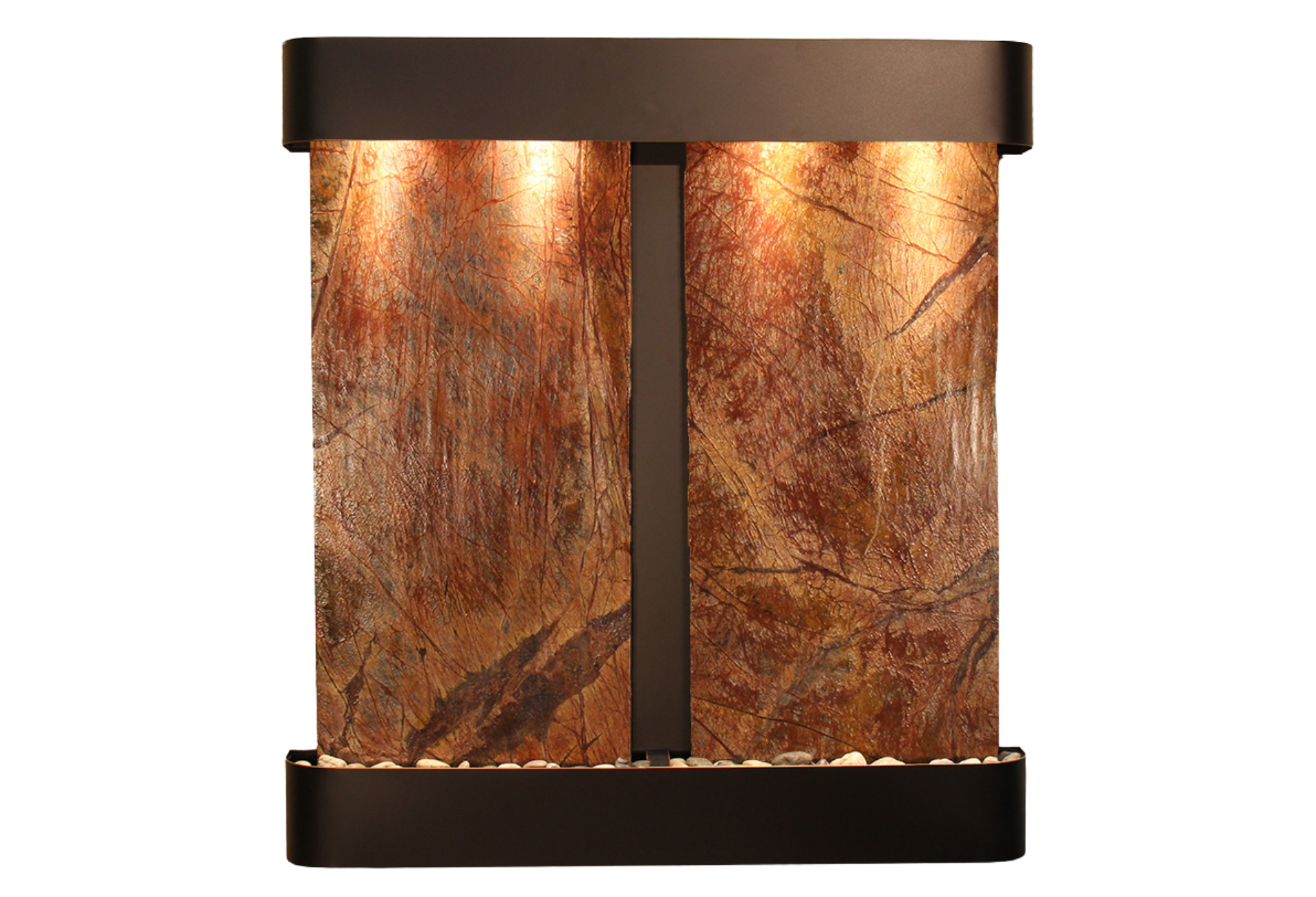 Aspen Falls-Round-Blackened Copper-Brown Marble