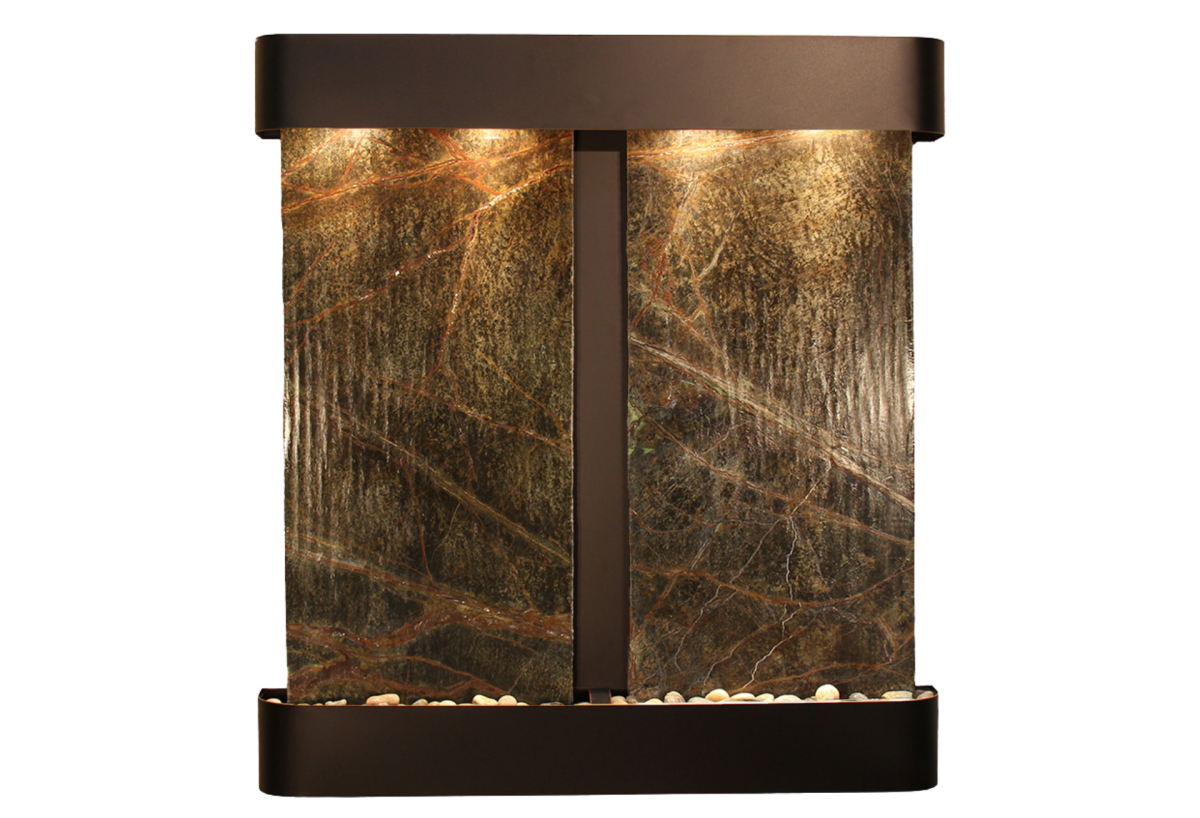 Aspen Falls-Round-Blackened Copper-Green Marble