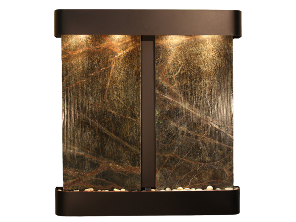 Aspen Falls-Round-Blackened Copper-Green Marble