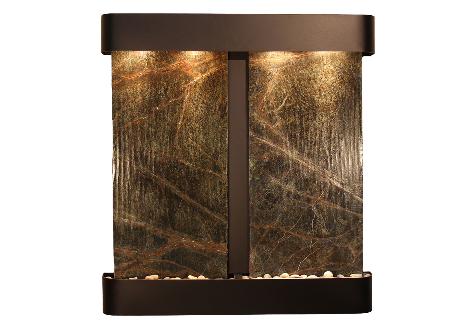 Aspen Falls-Round-Blackened Copper-Green Marble