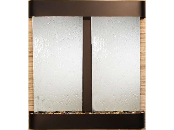 Aspen Falls-Round-Blackened Copper-Silver Mirror