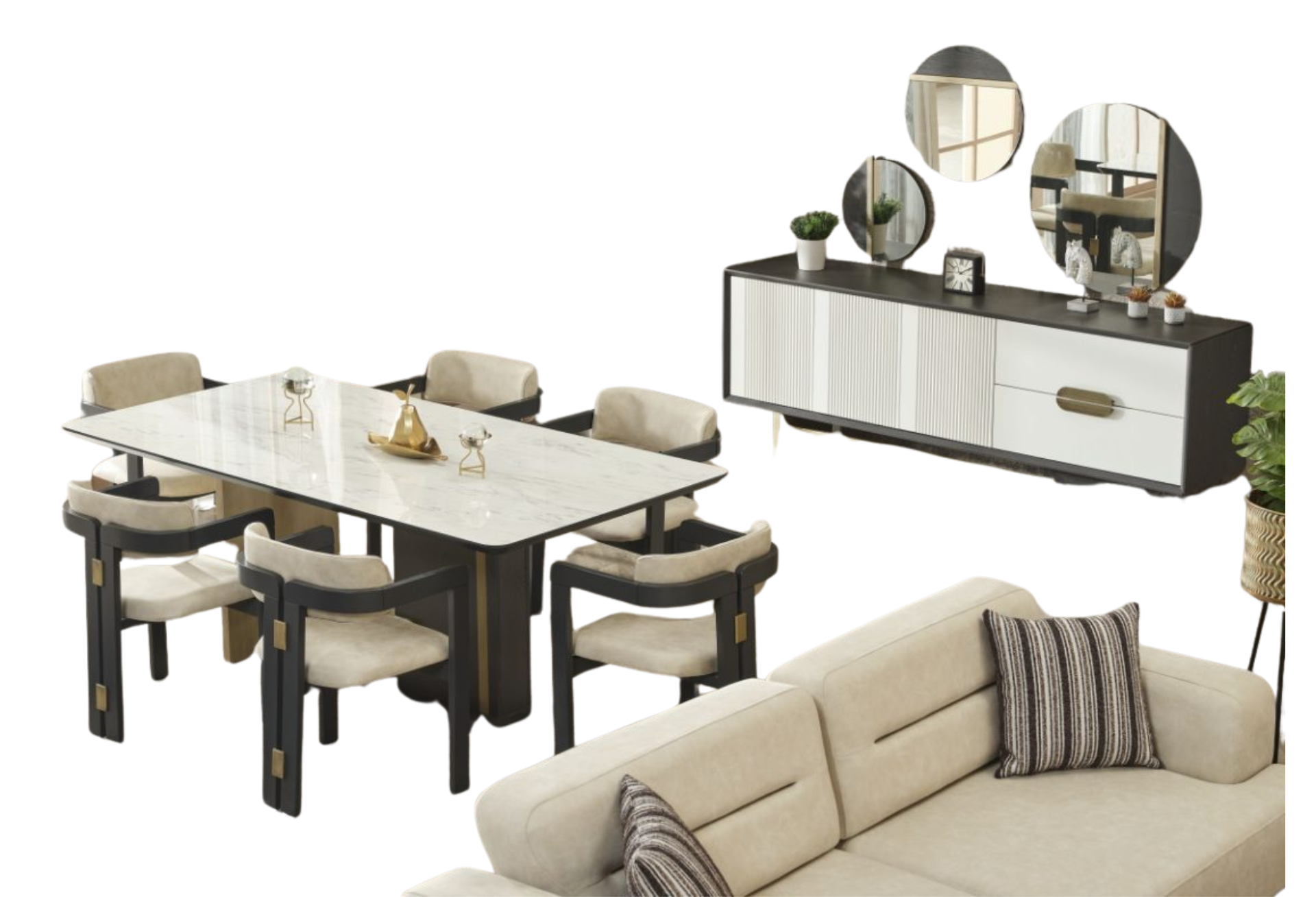 Pendik Dining Room Table For 6 Persons Only Table