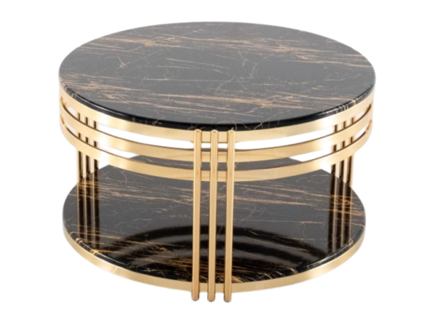 Zeus Coffee Table (GOLD LEGS-BLACK GOLD MARBLE)