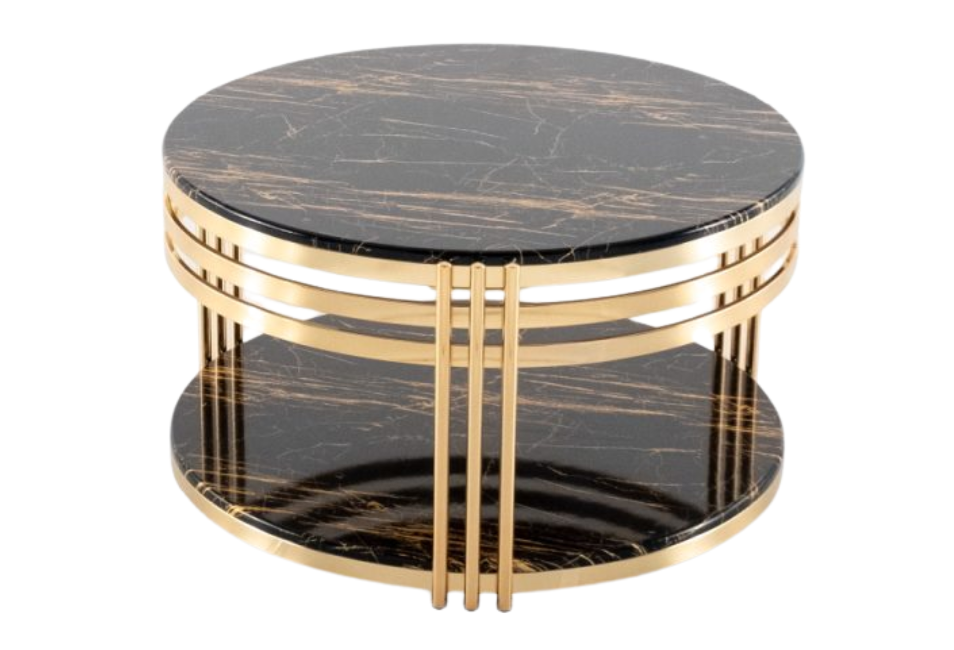 Zeus Coffee Table (GOLD LEGS-BLACK GOLD MARBLE)