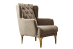 Bolivya Chair Beige With Gold Legs