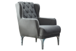 Bolivya Living Room Chair Grey With Silver Legs