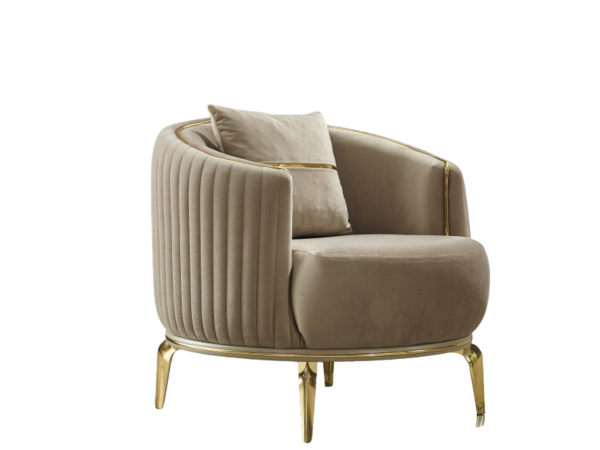 Armoni Living Room Chair Beige With Gold Legs