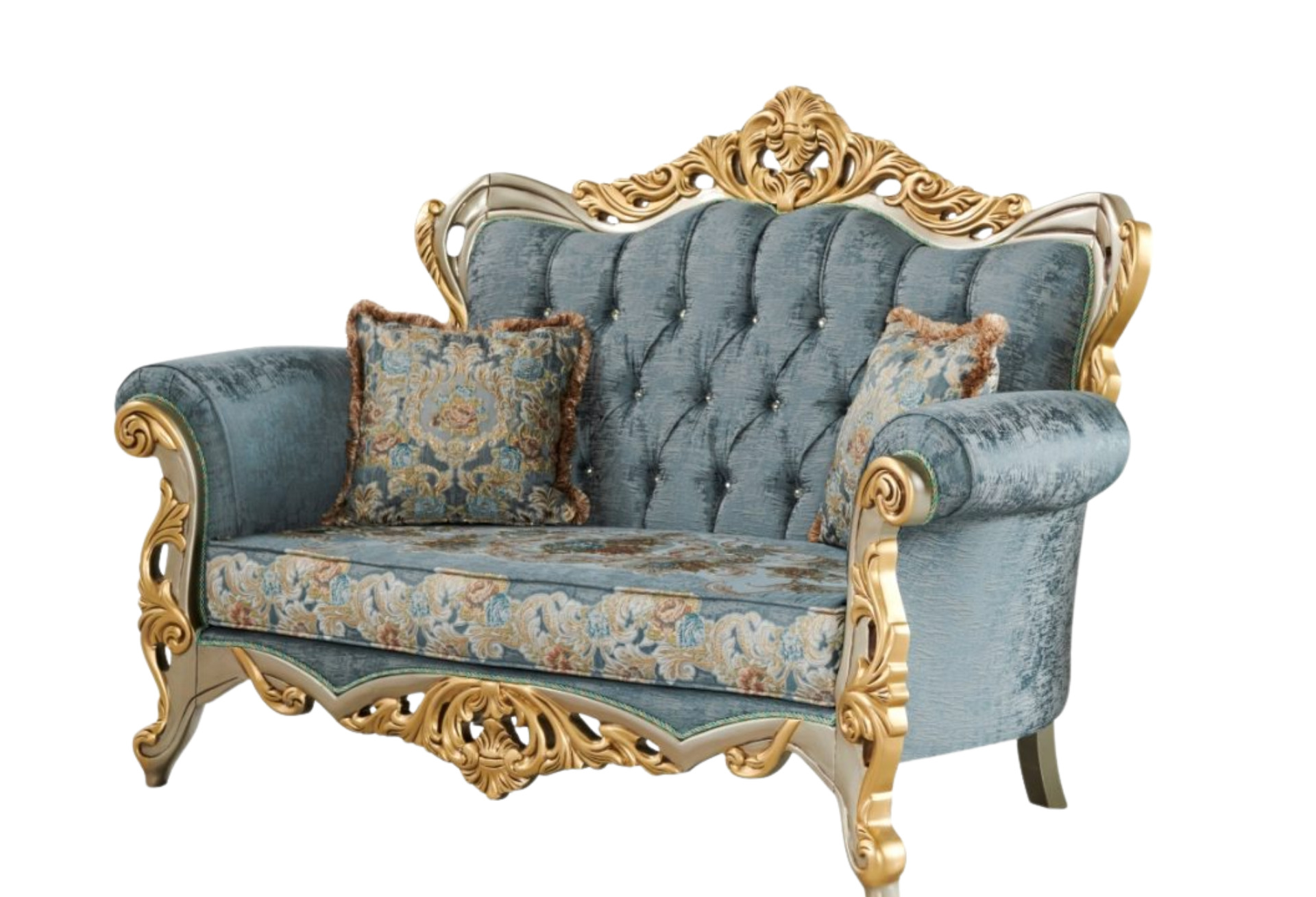 Buse Traditional Stationary Loveseat – Light Green