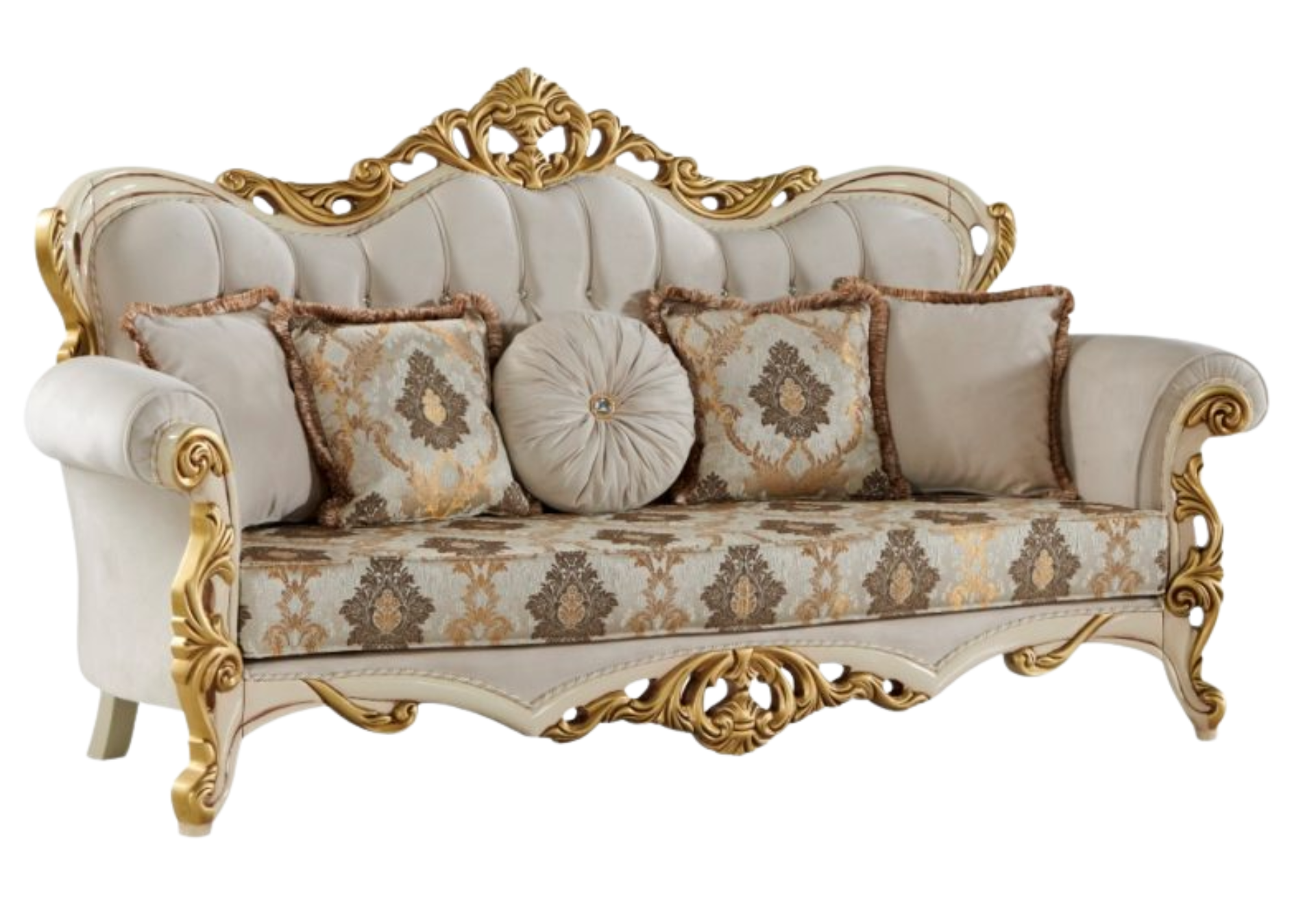 Buse Traditional Stationary Loveseat Only | Cream