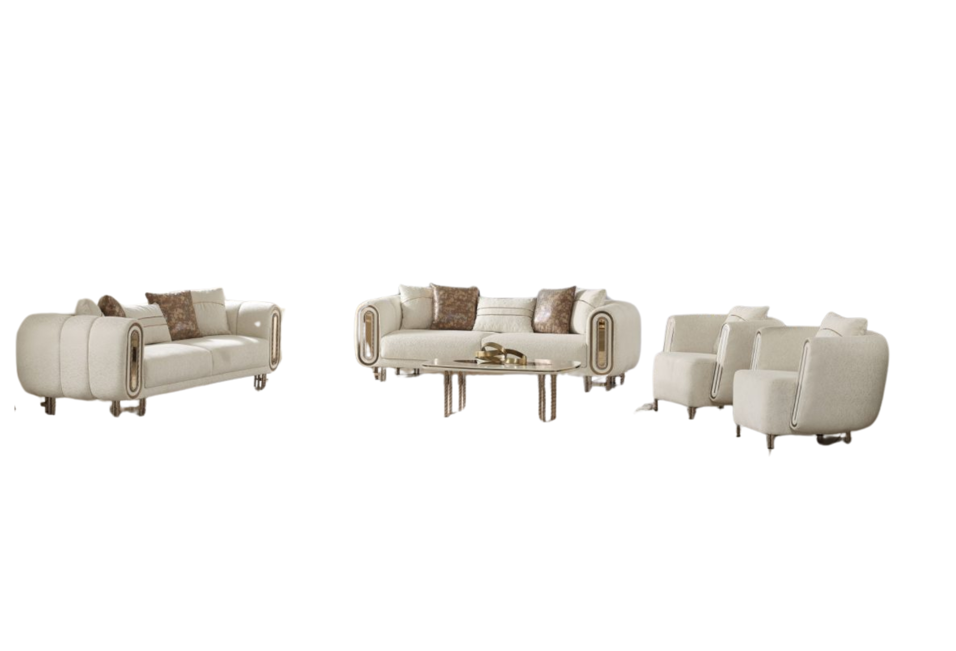 Bella Stationary Loveseat Only | Cream