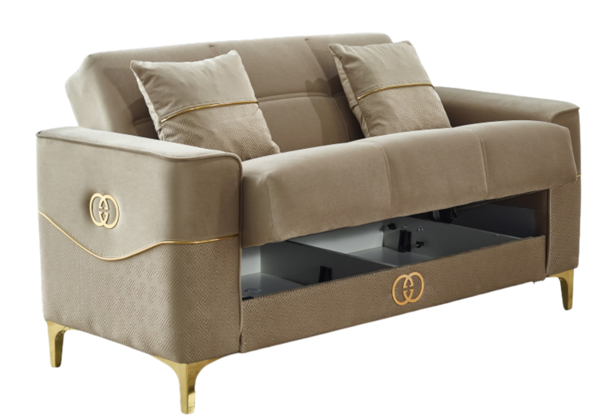 Clara Convertible Living Room Loveseat Only | Beige