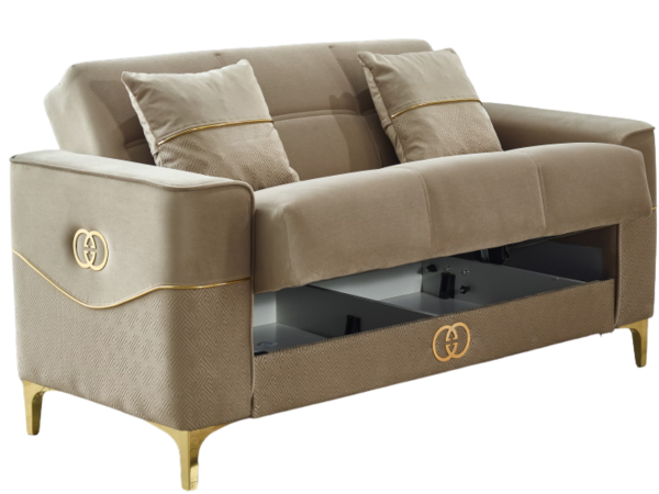 Clara Convertible Living Room Loveseat Only | Beige