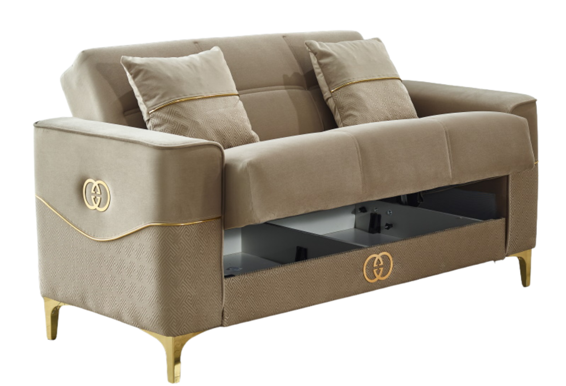 Clara Convertible Living Room Loveseat Only | Beige