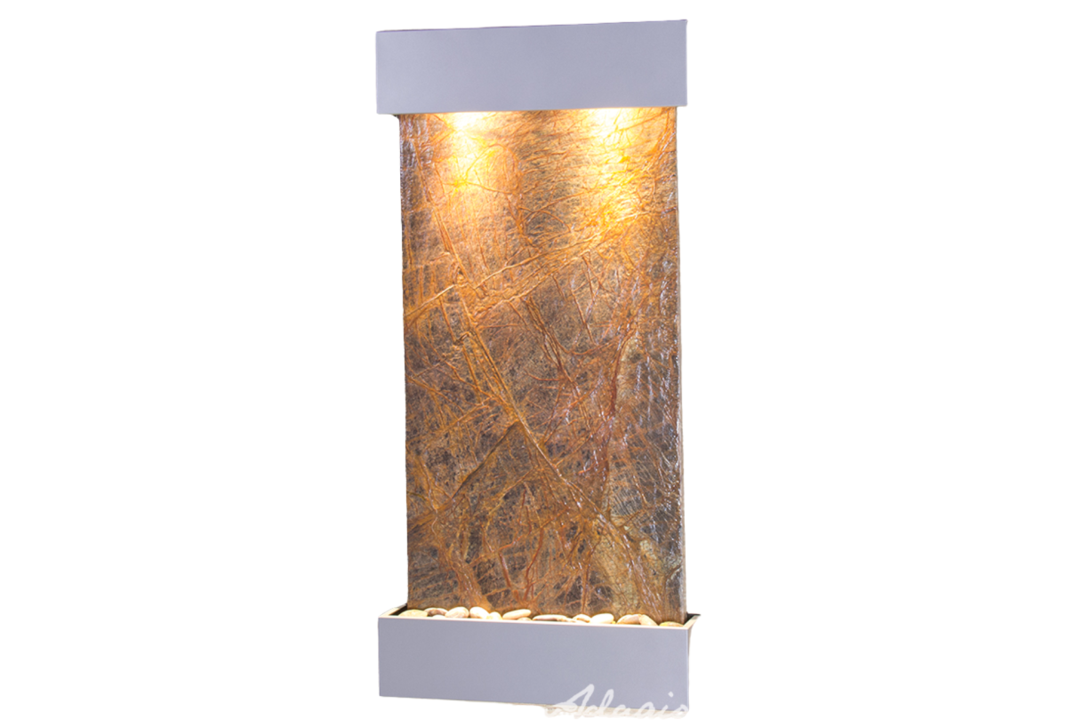 Whispering Creek-Silver Metallic-Brown Marble