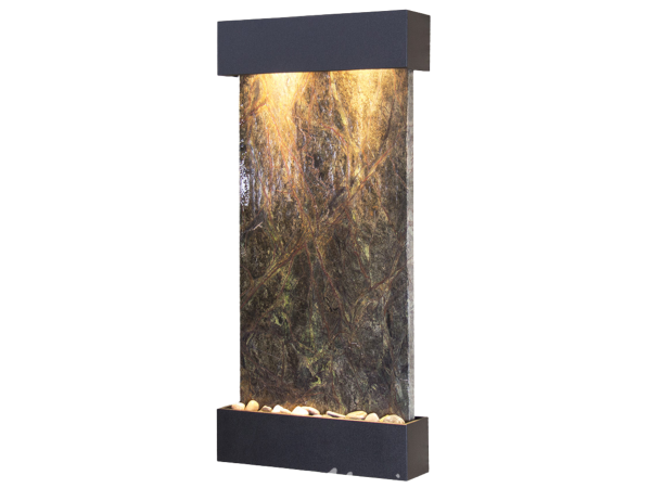 Whispering Creek-Textured Black-Green Marble