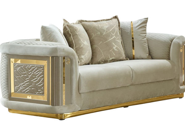 Elegance Stationary Living Room Loveseat Cream