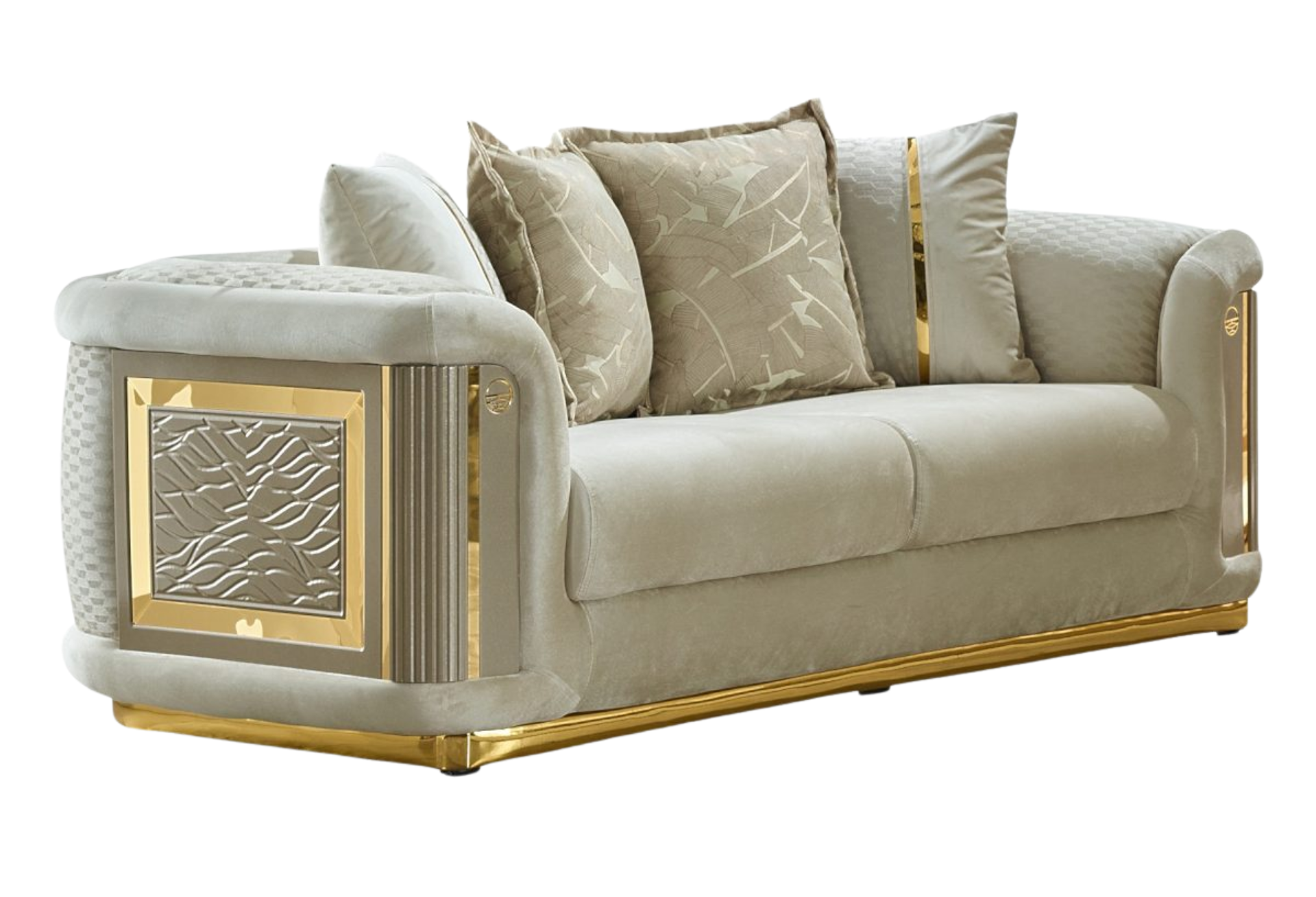 Elegance Stationary Living Room Loveseat Cream