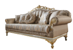Kardelen Traditional Stationary Sofa | Cream | 3 Seat Sofa