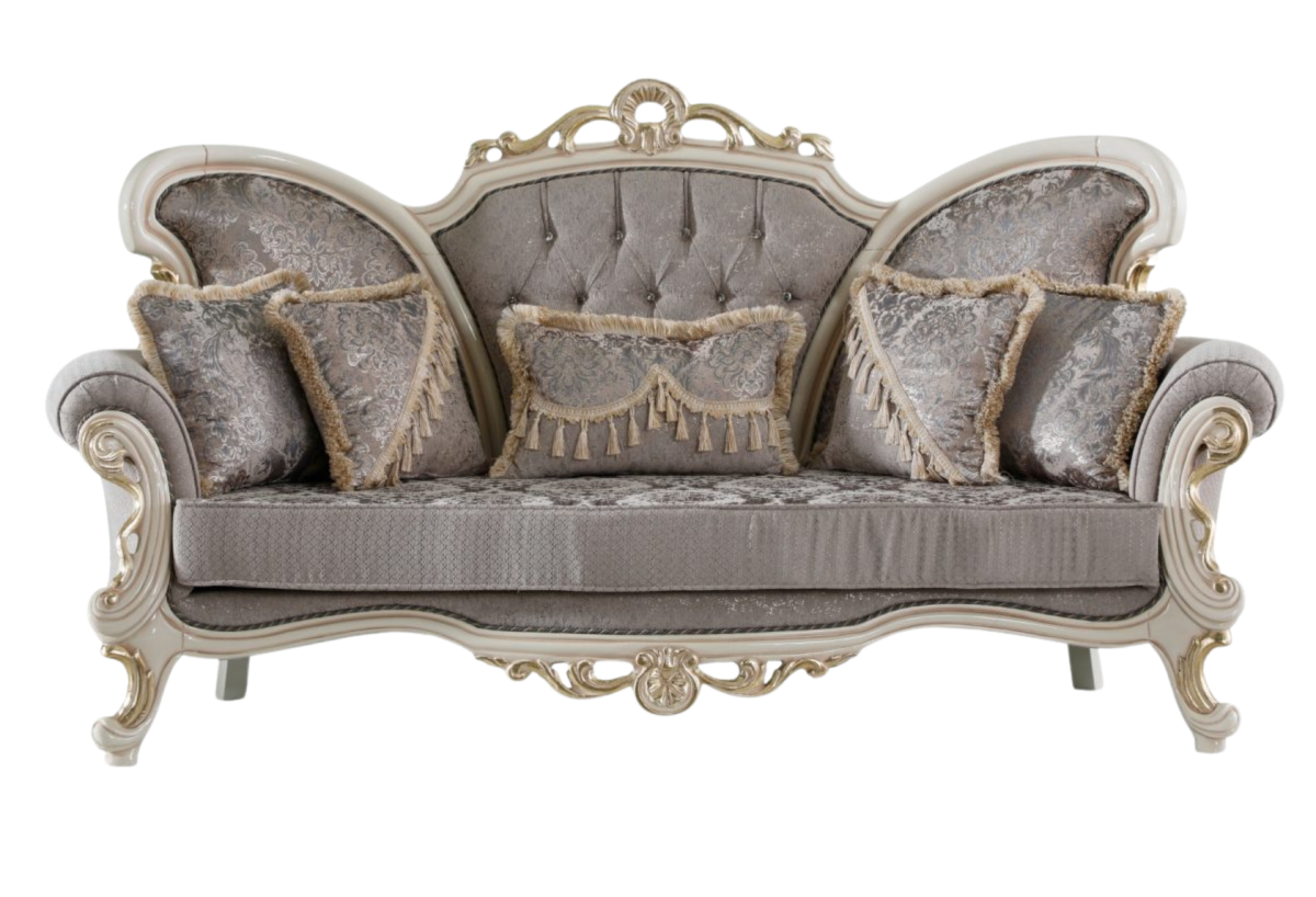 Kelebek Traditional Living Room Sofa Vizon 3 Seats Sofa