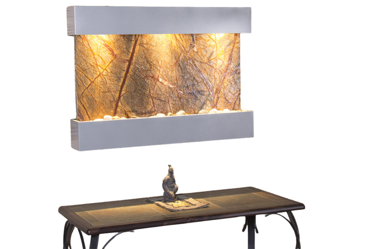 Reflection Creek-Silver Metallic-Brown Marble