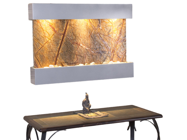 Reflection Creek-Silver Metallic-Brown Marble