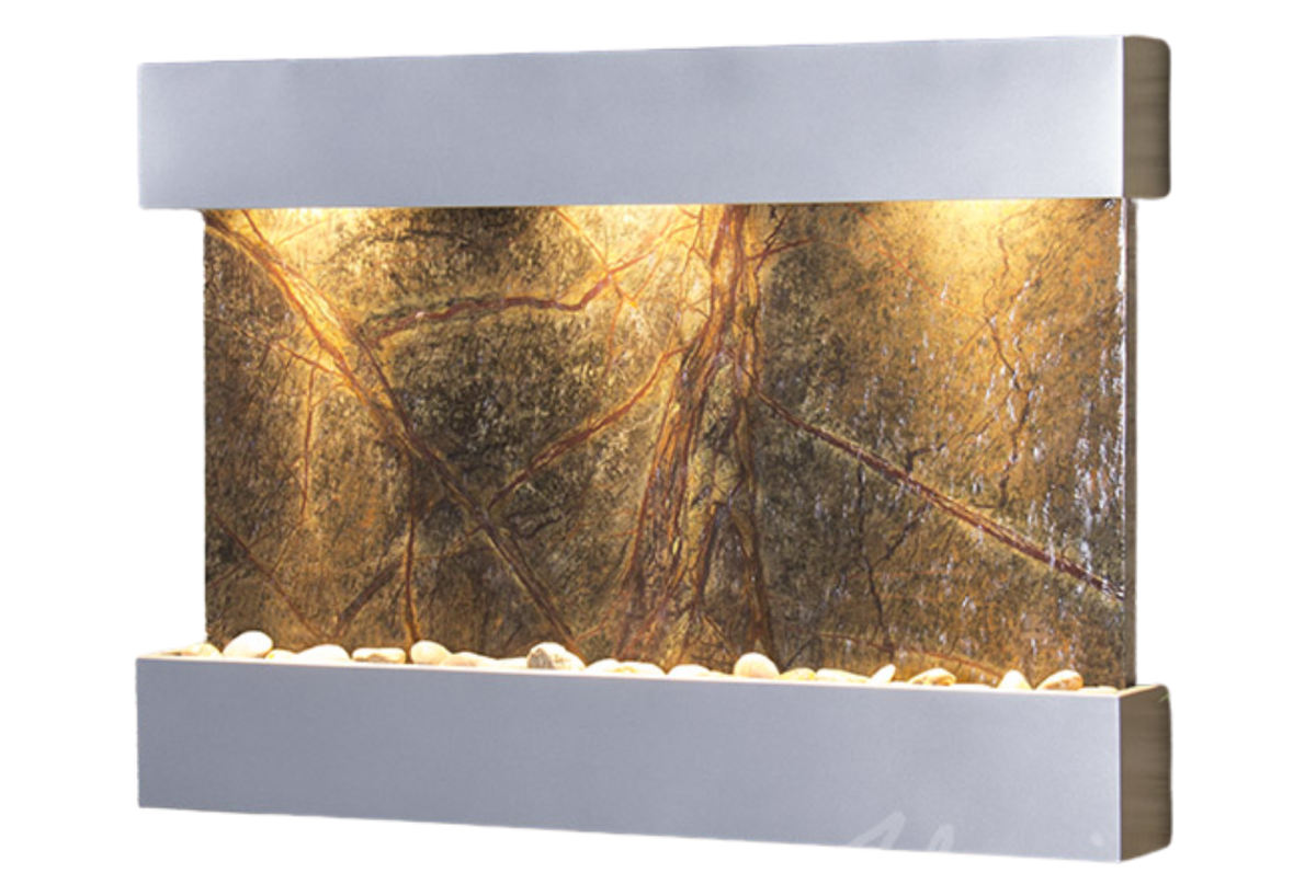 Reflection Creek-Silver Metallic-Green Marble