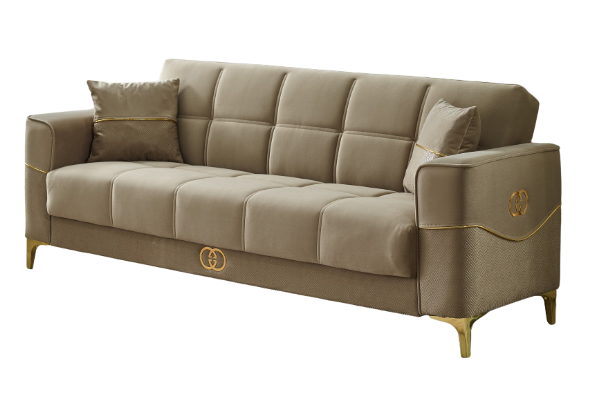 Clara Convertible Living Room Sofa | Beige | 3 Seat Sofa