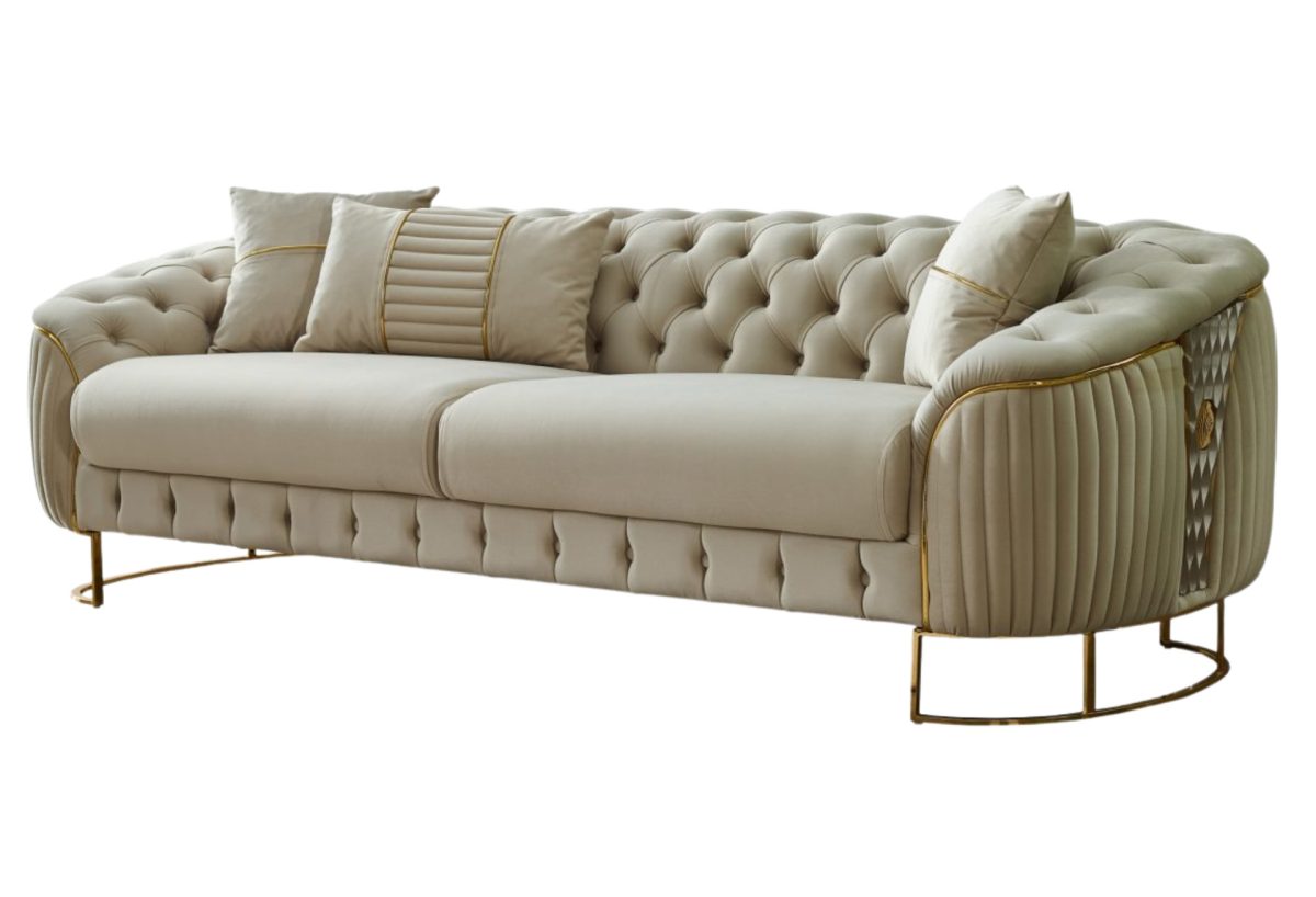 Lucas 3 Seat Sofa, Biege