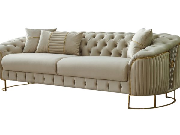 Lucas 3 Seat Sofa, Biege