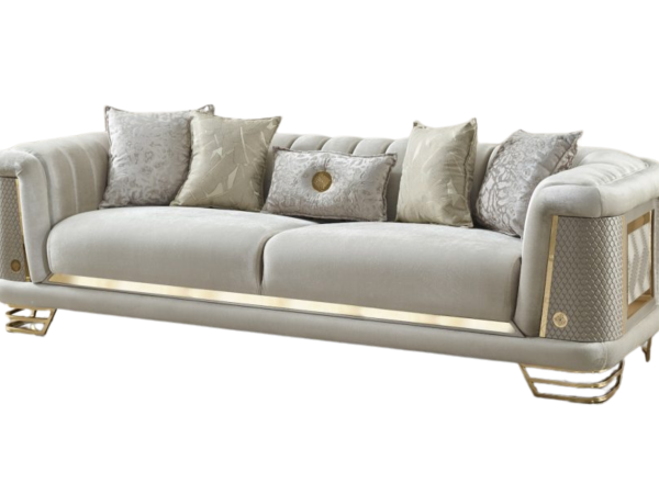 Romans Stationary Living Room Sofa Only | Cream | 3 Seat Sofa