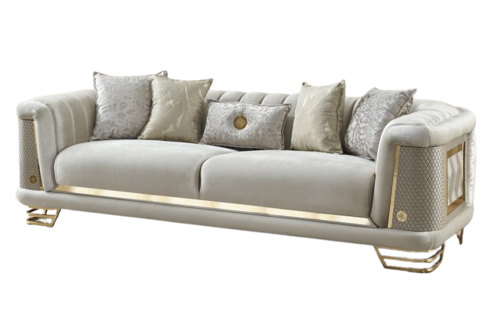 Romans Stationary Living Room Sofa Only | Cream | 3 Seat Sofa