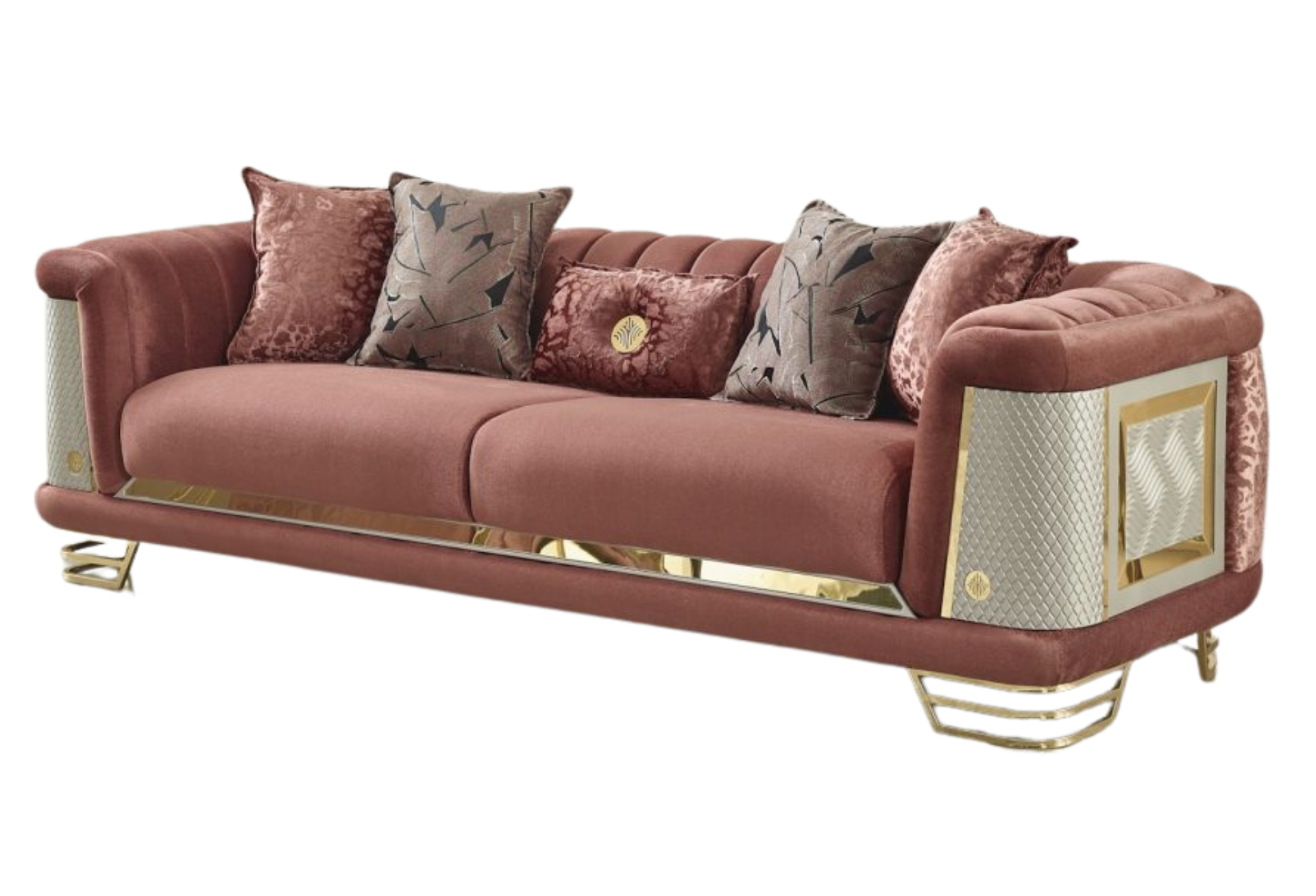 Romans Stationary Living Room Sofa Only | Brick | 3 Seat Sofa