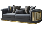 Elegance Stationary Living Room Sofa Only | Dark Grey | 3 Seat Sofa
