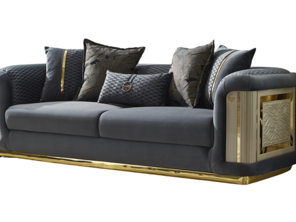 Elegance Stationary Living Room Sofa Only | Dark Grey | 3 Seat Sofa