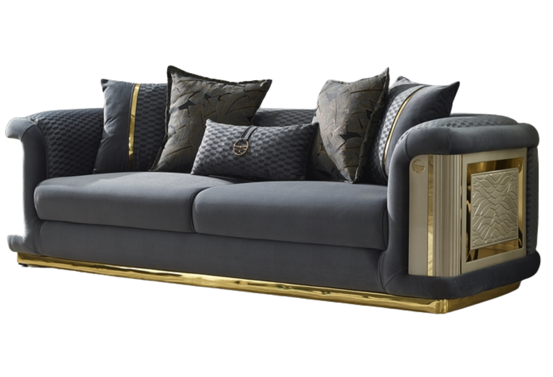 Elegance Stationary Living Room Sofa Only | Dark Grey | 3 Seat Sofa