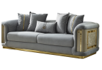Elegance Stationary Living Room Sofa Only | Light Grey | 3 Seats Sofa