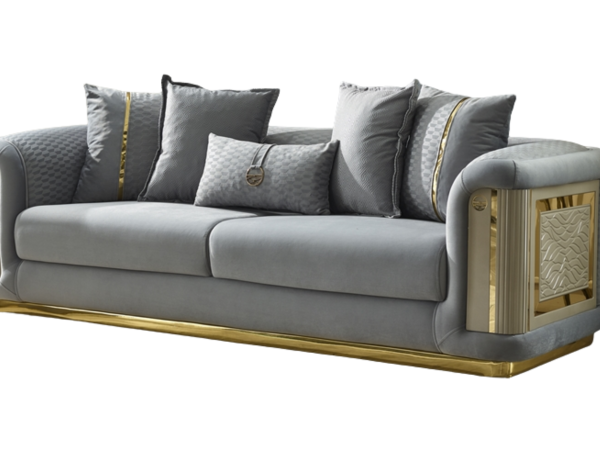 Elegance Stationary Living Room Sofa Only | Light Grey | 3 Seats Sofa