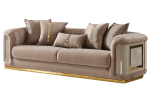 Elegance Stationary Living Room Sofa Only | Beige | 3 Seat Sofa