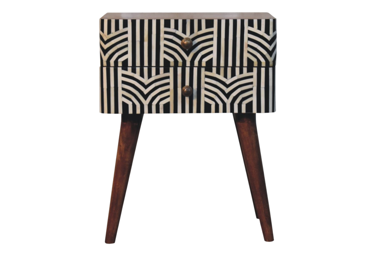 Honey Caramel Edessa Bone Inlay Bedside