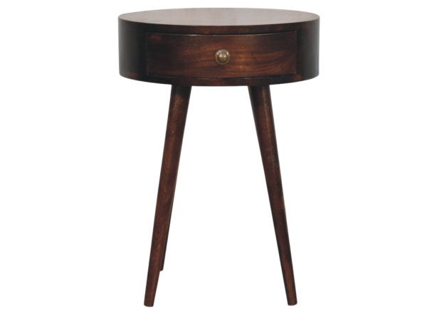 Nordic California Walnut Circular Shaped Bedside