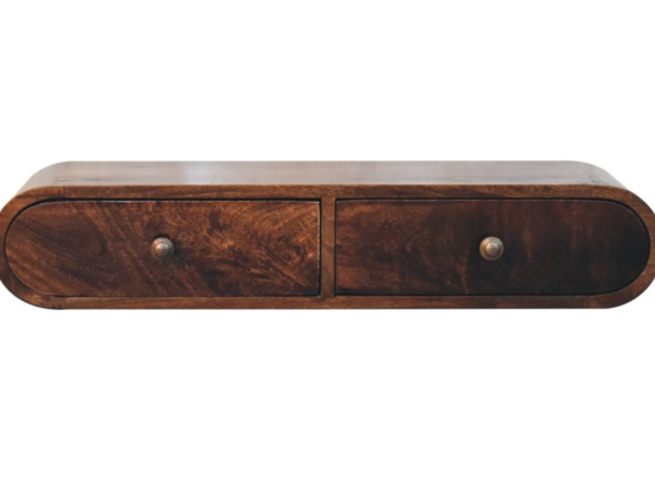 Wall Mounted California Walnut Console Table