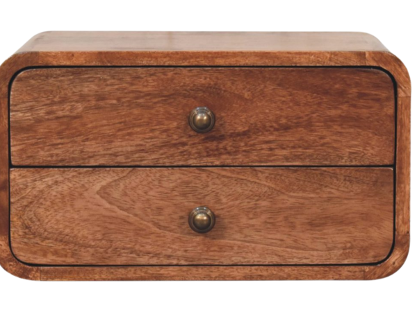 Honey Caramel 2 Drawer Floating Bedside