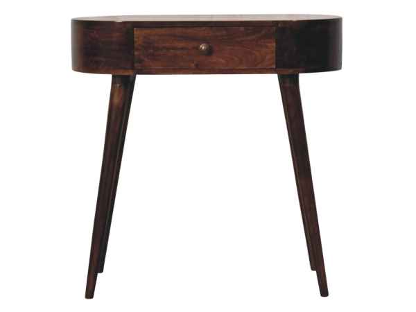 Honey Caramel Rounded Small Console Table