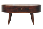 California Walnut Rounded Coffee Table