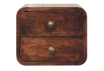 Mini Curved California Walnut Wall Mounted Bedside