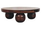 California Walnut Central Table with Ball Feet