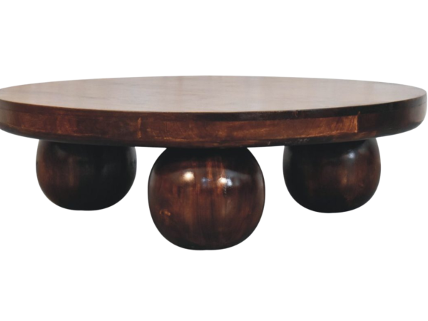 California Walnut Central Table with Ball Feet