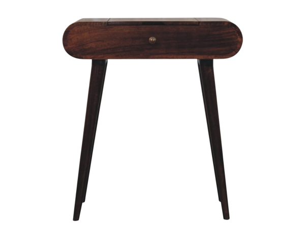 Mini California Walnut Dressing Table with Foldable Mirror