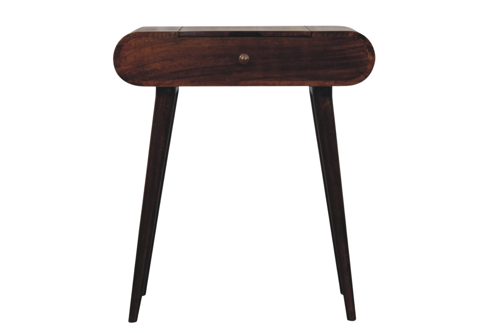 Mini California Walnut Dressing Table with Foldable Mirror