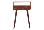 Mini Curved Honey Caramel Console Table